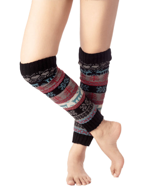 Women's Ballet Dancer Stitching Holiday Pattern Stretchy Leg Warmer