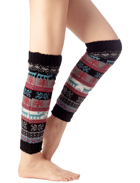 Women's Ballet Dancer Stitching Holiday Pattern Stretchy Leg Warmer