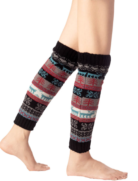 Women's Ballet Dancer Stitching Holiday Pattern Stretchy Leg Warmer