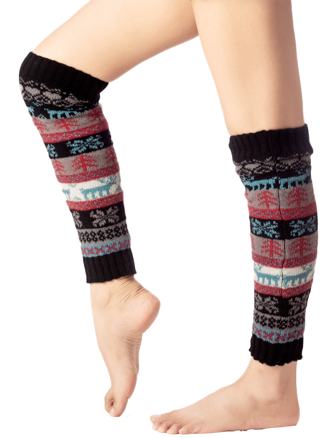 Women's Ballet Dancer Stitching Holiday Pattern Stretchy Leg Warmer