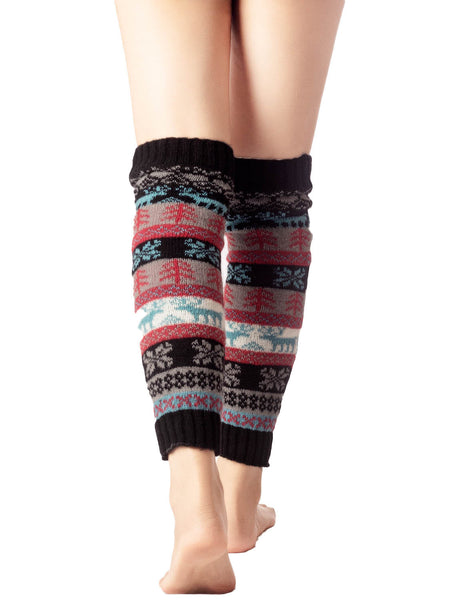 Women's Ballet Dancer Stitching Holiday Pattern Stretchy Leg Warmer