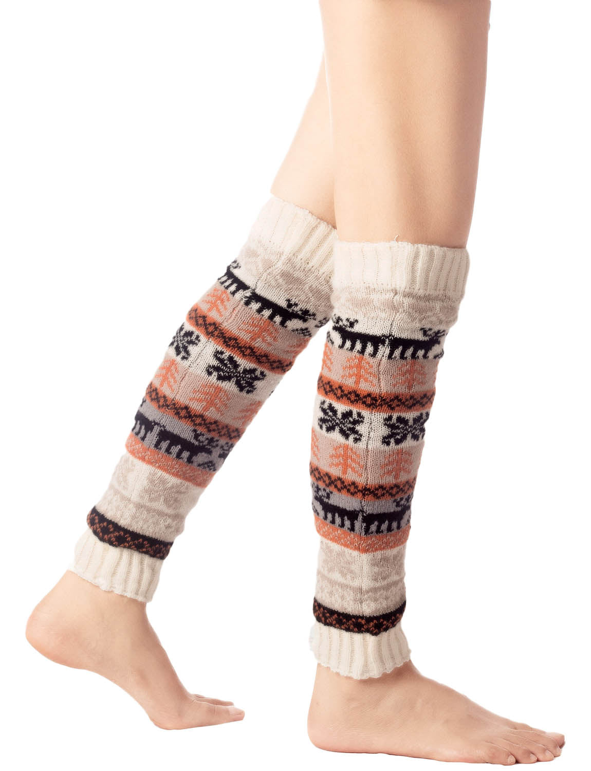 Women's Ballet Dancer Stitching Holiday Pattern Stretchy Leg Warmer