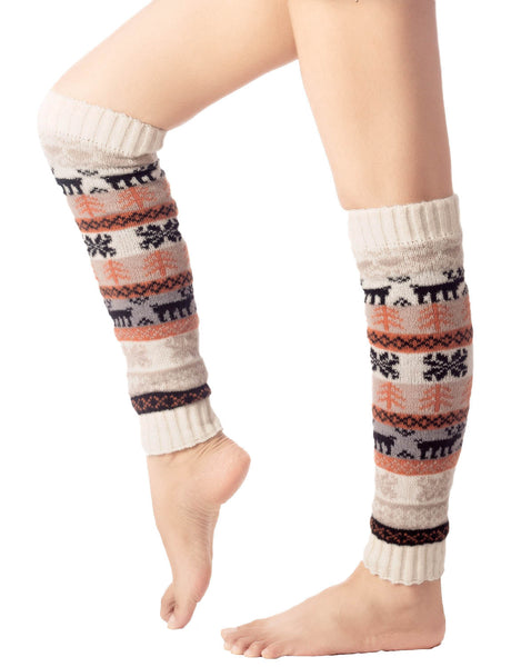 Women's Ballet Dancer Stitching Holiday Pattern Stretchy Leg Warmer