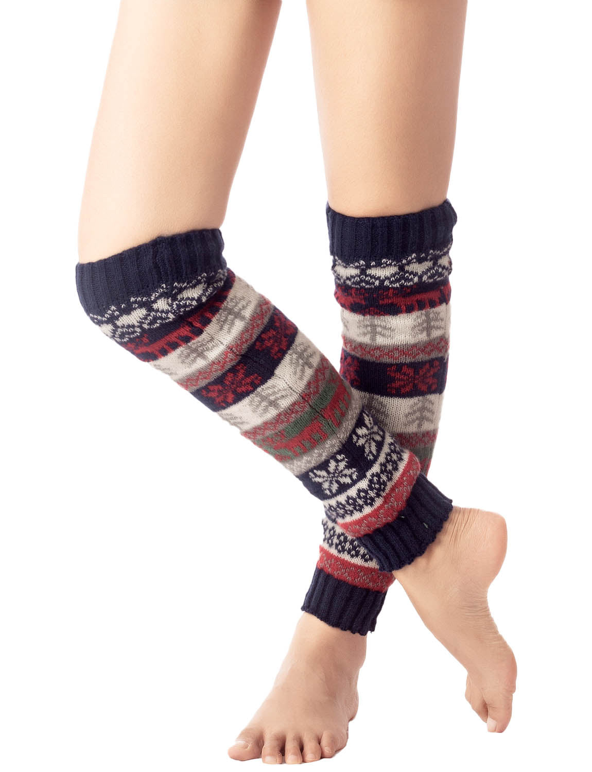 Women's Ballet Dancer Stitching Holiday Pattern Stretchy Leg Warmer