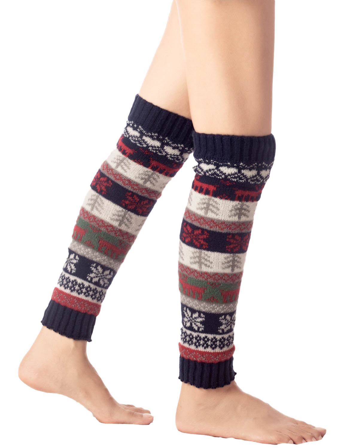 Women's Ballet Dancer Stitching Holiday Pattern Stretchy Leg Warmer