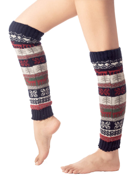 Women's Ballet Dancer Stitching Holiday Pattern Stretchy Leg Warmer