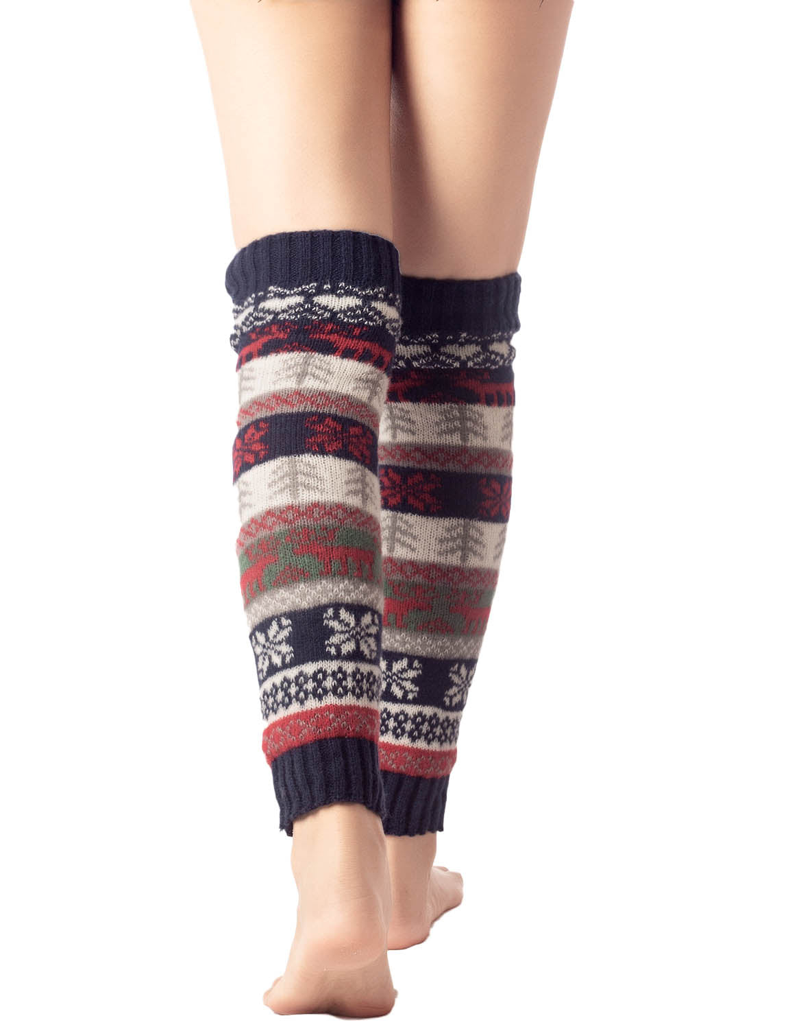 Women's Ballet Dancer Stitching Holiday Pattern Stretchy Leg Warmer