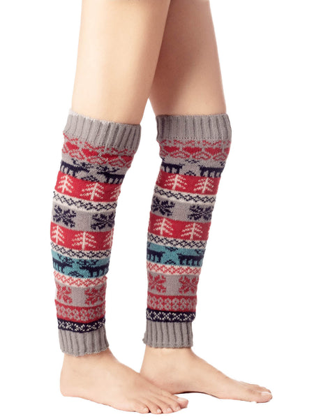 Women's Ballet Dancer Stitching Holiday Pattern Stretchy Leg Warmer