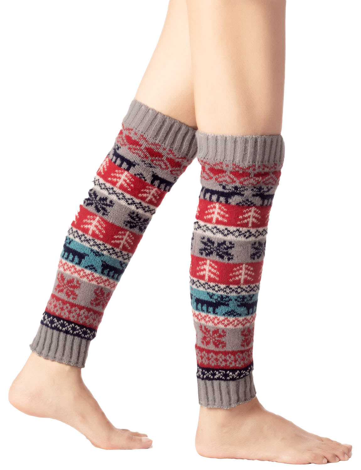 Women's Ballet Dancer Stitching Holiday Pattern Stretchy Leg Warmer