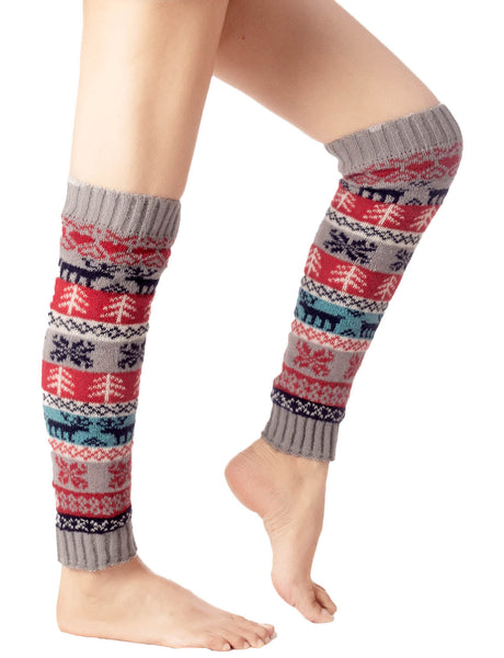 Women's Ballet Dancer Stitching Holiday Pattern Stretchy Leg Warmer