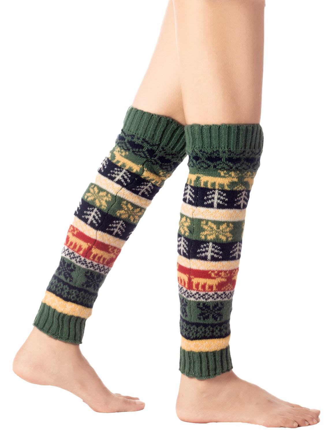 Women's Ballet Dancer Stitching Holiday Pattern Stretchy Leg Warmer