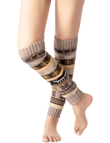 Women's Ballet Dancer Stitching Holiday Pattern Stretchy Leg Warmer