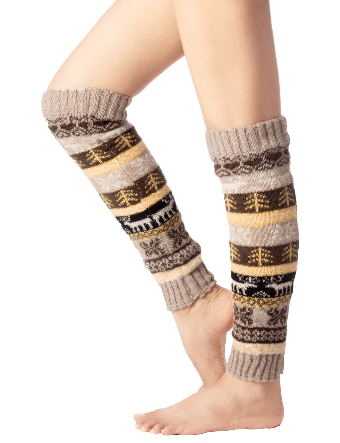 Women's Ballet Dancer Stitching Holiday Pattern Stretchy Leg Warmer