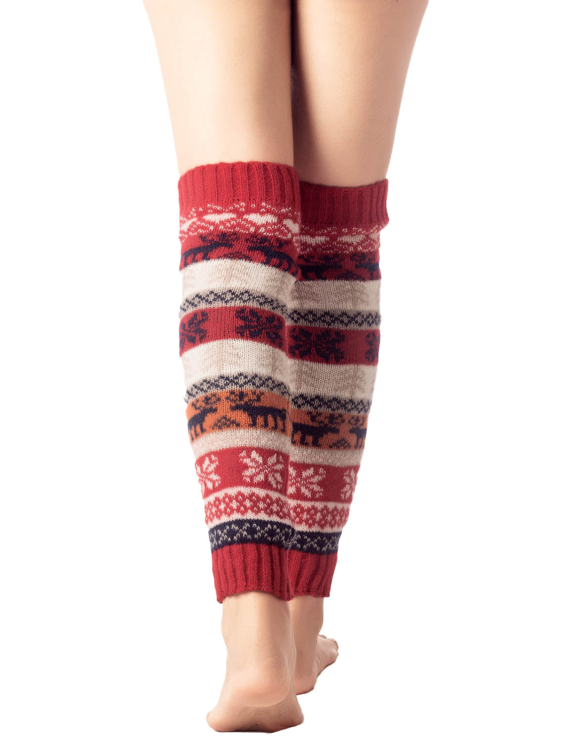 Women's Ballet Dancer Stitching Holiday Pattern Stretchy Leg Warmer