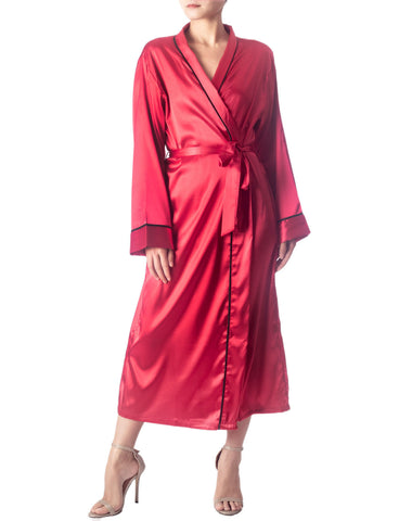 iB-iP Women's Satin Long Sleeve Classic Fashion Stylish Long Robe