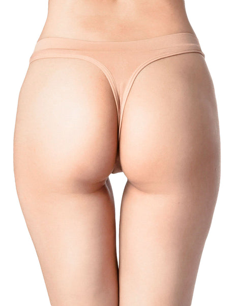 Women's Underwear Nude Color Undies String Stretchy Low Rise Yoga Thongs