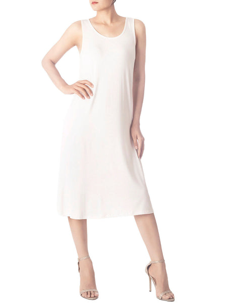 Women's Modal Cozy Knee Length Casual Relaxed Full Slip