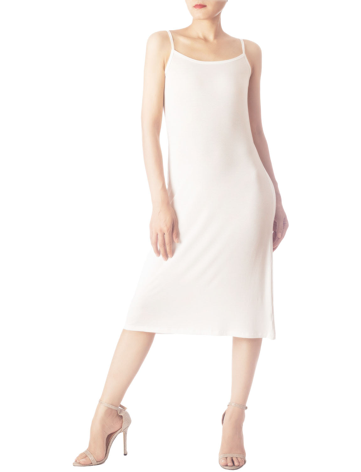 Women's Modal Spaghetti Strap Knee Length Casual Full Slip