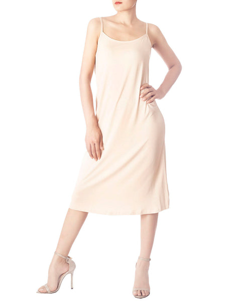 Women's Modal Cozy Knee Length Spaghetti Strap Full Slip