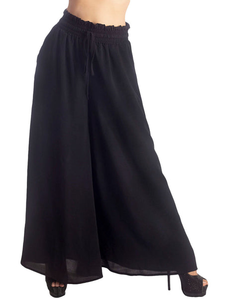 Women's Flare Pants Casual Cozy Relaxed High Waist Palazzo Trousers