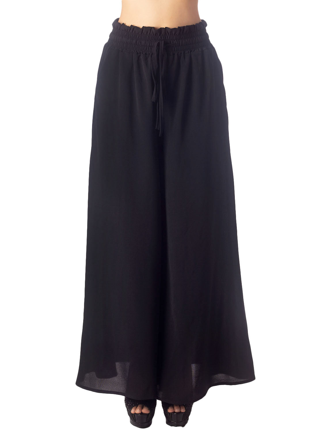 Women's Flare Pants Casual Cozy Relaxed High Waist Palazzo Trousers