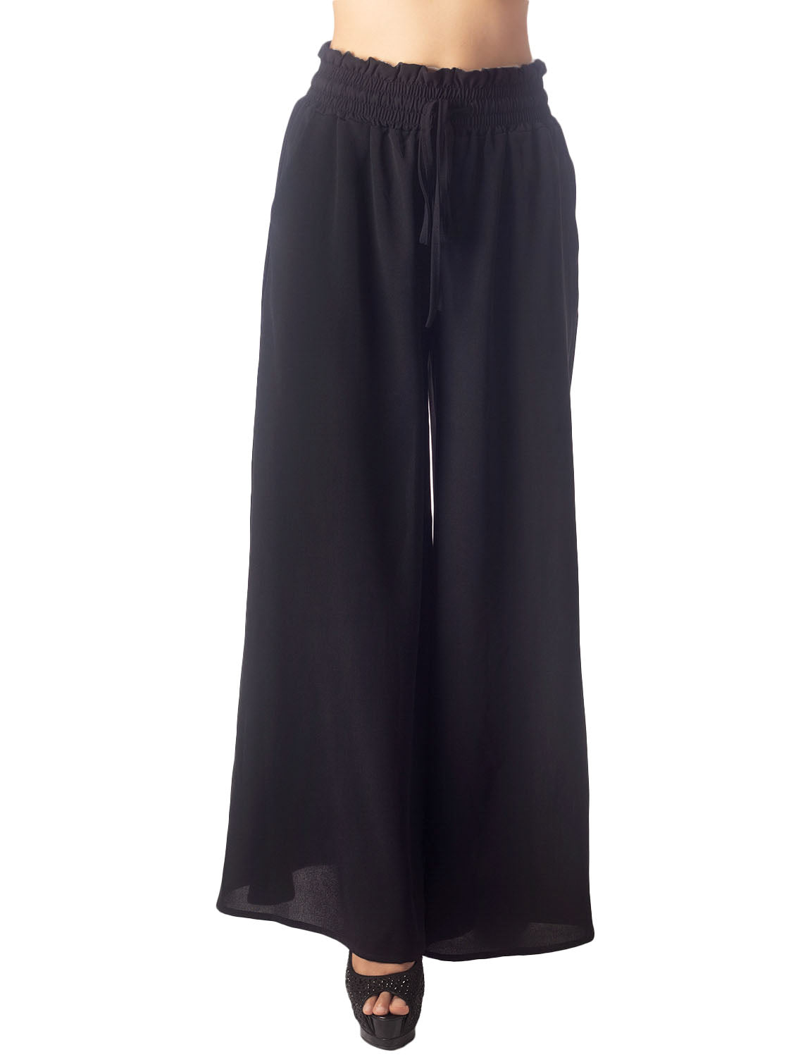 Women's Flare Pants Casual Cozy Relaxed High Waist Palazzo Trousers