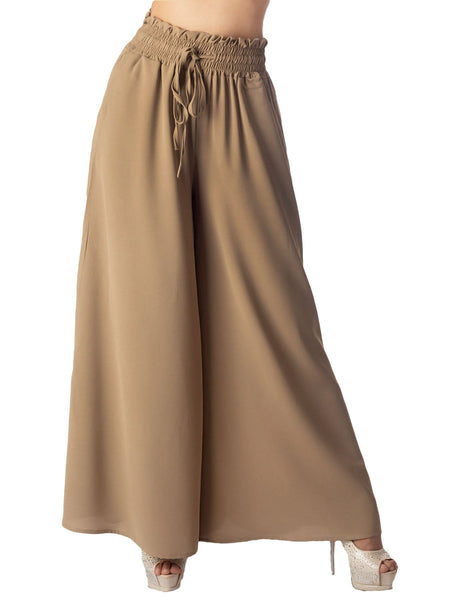 Women's Flare Pants Casual Cozy Relaxed High Waist Palazzo Trousers