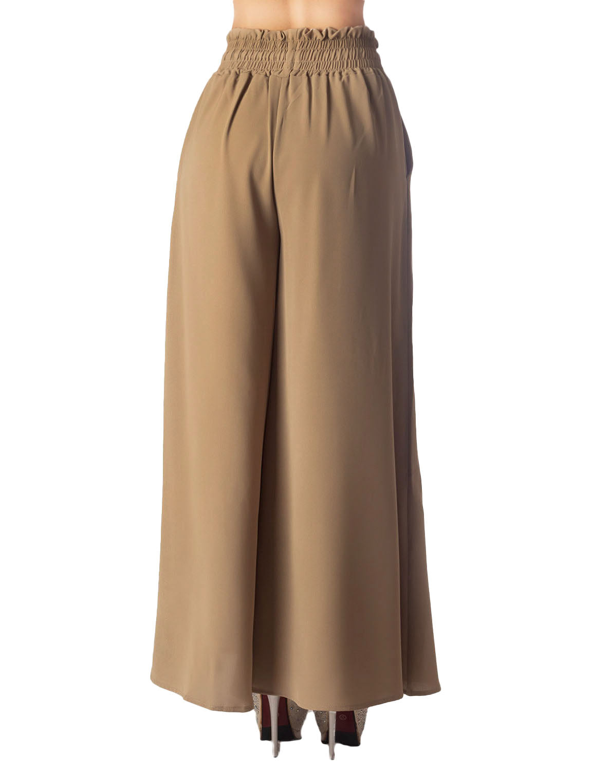 Women's Flare Pants Casual Cozy Relaxed High Waist Palazzo Trousers