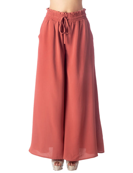 Women's Flare Pants Casual Cozy Relaxed High Waist Palazzo Trousers