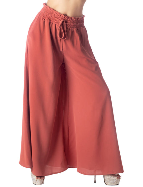 Women's Flare Pants Casual Cozy Relaxed High Waist Palazzo Trousers