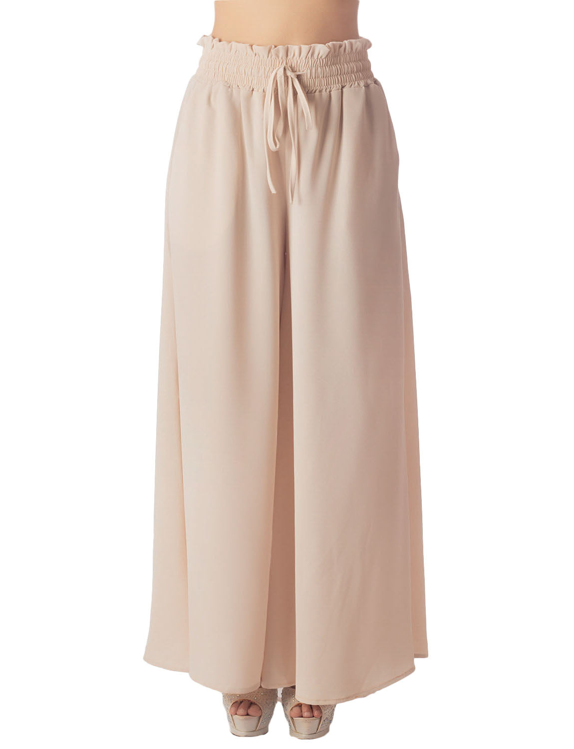 Women's Flare Pants Casual Cozy Relaxed High Waist Palazzo Trousers