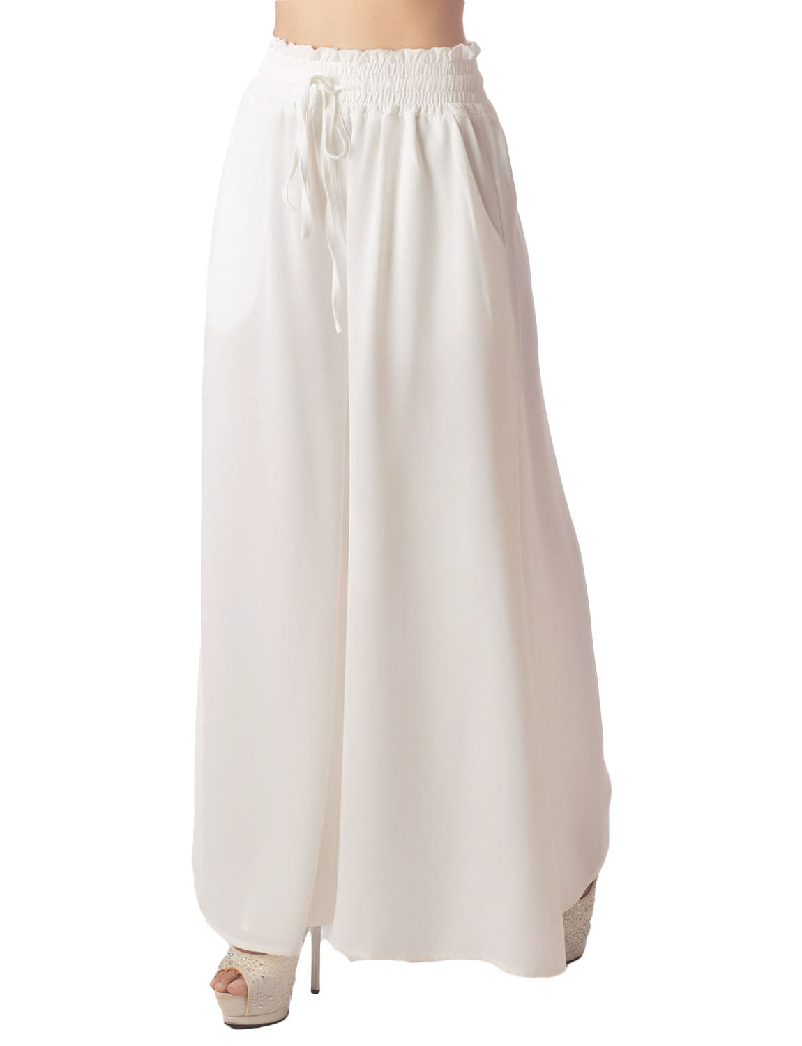 Women's Flare Pants Casual Cozy Relaxed High Waist Palazzo Trousers