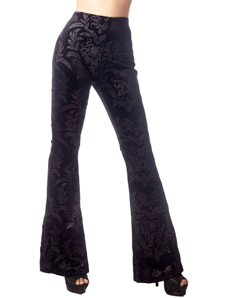 Women's Embossed Pants Patterned Slim Fit And Flare Wide Leg Trouser