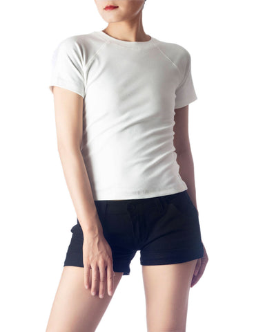 iB-iP Women's Slim Fit Stretchy Thick Cotton Comfort Short Sleeves T-shirt