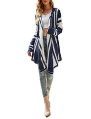 Women's Oversize Fit & Flare Draped Cardigan Sweater Loose Casual Long Sleeve Top